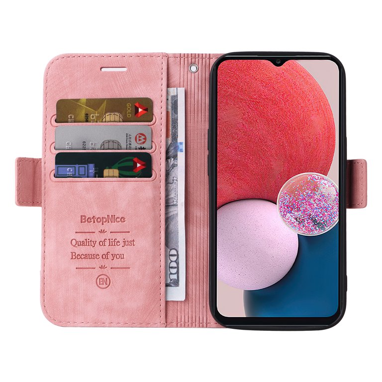 For Samsung Galaxy A14 5G Wallet Case Phone RFID Block Leather