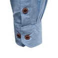 thumbnail image 6 of Hpapadks Mens Shirt Long Sleeve Solid Lapel Button Down Blouses Loose Mens Dress Shirts Light Blue XL, 6 of 7