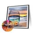 thumbnail image 2 of Cuadros Decorativos 5D DIY Diamond Painting Kits Full Round Drill Sunset and Cup Mosaic Picture Arts Likrtyny embutido en tela, 2 of 9