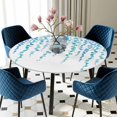 thumbnail image 5 of Elastic Fitted Round Tablecloth, Blue Polka Dots Waterproof Stretch Table Cover for 55"-60" Tables, Watercolor Abstract Art Retro Washable Outdoor Tablecloths for Patio, Picnic, Camping, 5 of 9
