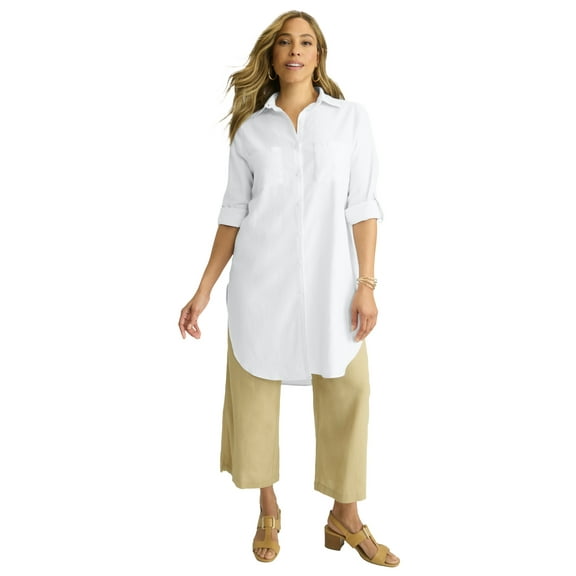 Jessica London Women's Plus Size Linen Mega Tunic