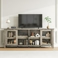 thumbnail image 2 of TV Stand for 65 Inch with Entertainment Center Storage Cabinet, 4 Sliding Glass Doors, Mid Century Modern Media Console, Living Room and Bedroom (Grey), 2 of 7