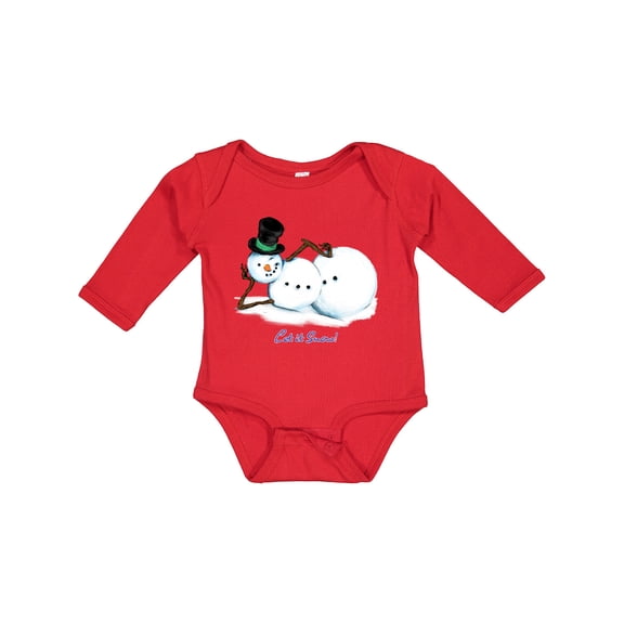 Inktastic Let it Snow Sassy Snowman in Top Hat Boys or Girls Long Sleeve Baby Bodysuit