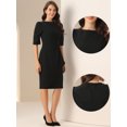 thumbnail image 2 of DARING DIVA Crew Neck Short Sleeve Trendy Ruched Dress S Black, 2 of 6