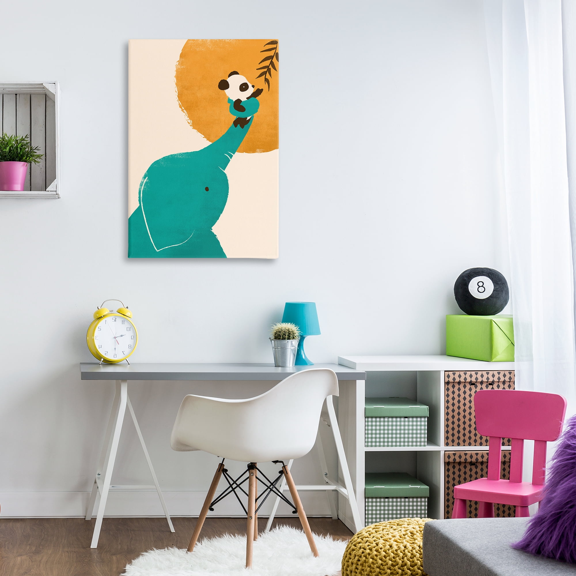 Stupell Industries Elephant & Panda Friends Animals & Insects Painting Gallery Wrapped Canvas Art Print Wall Art, 24 x 36
