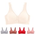 thumbnail image 5 of NIEWTR Women's Front Closure Posture Bra Full Coverage Back Support Everyday | Wireless, Comfy, Unpadded Cup, Plus Size, Unlined(Beige,46), 5 of 8