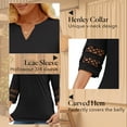thumbnail image 6 of VDJ 3/4 Sleeve Women Tops Henley V Neck Summer Trendy Blouses Dressy Casual Coral Tshirts Tunic Clothing Size XXL, 6 of 10