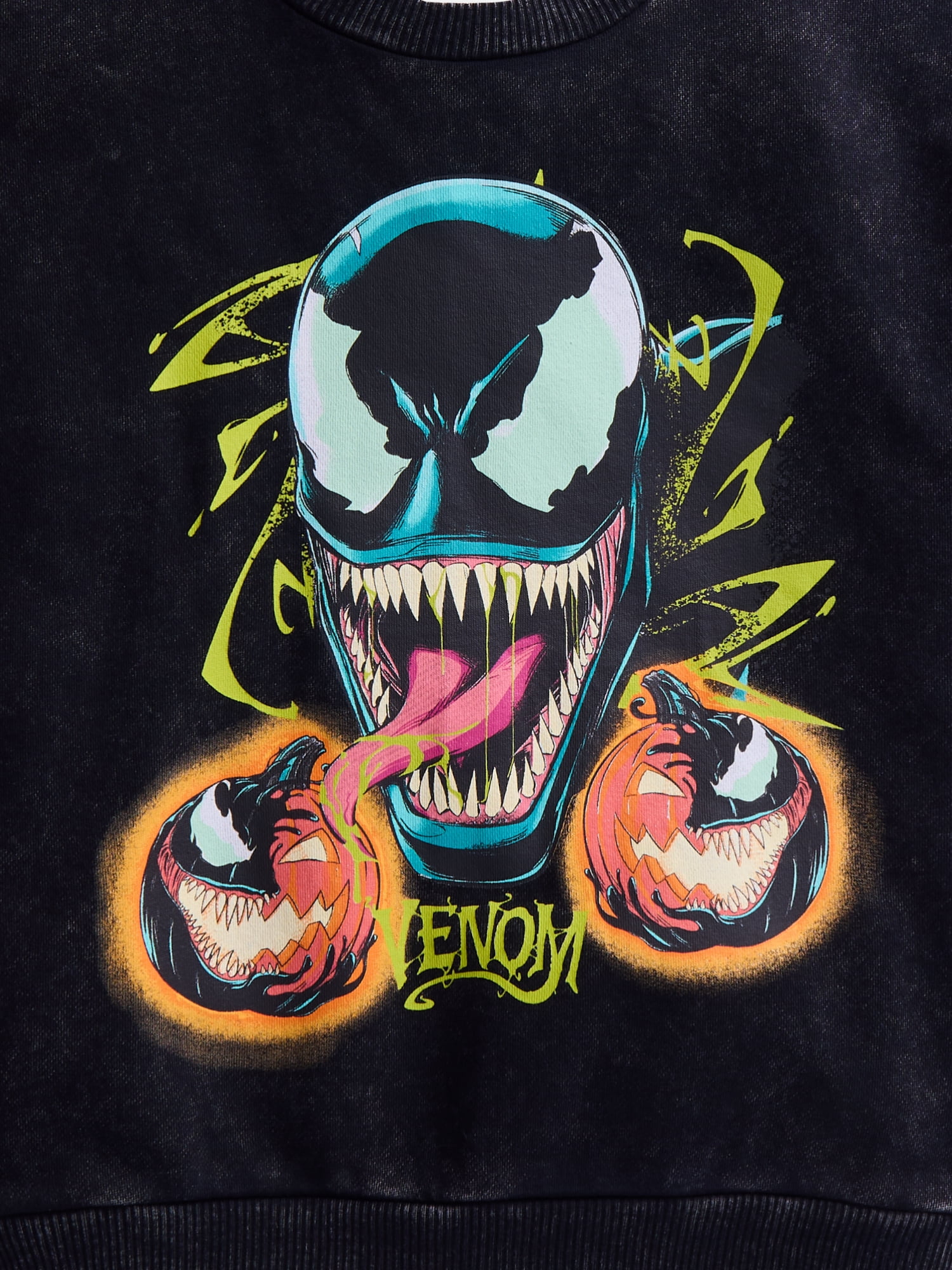 Venom Boys Halloween Graphic Crewneck Sweatshirt with Long Sleeves, Sizes 4-18