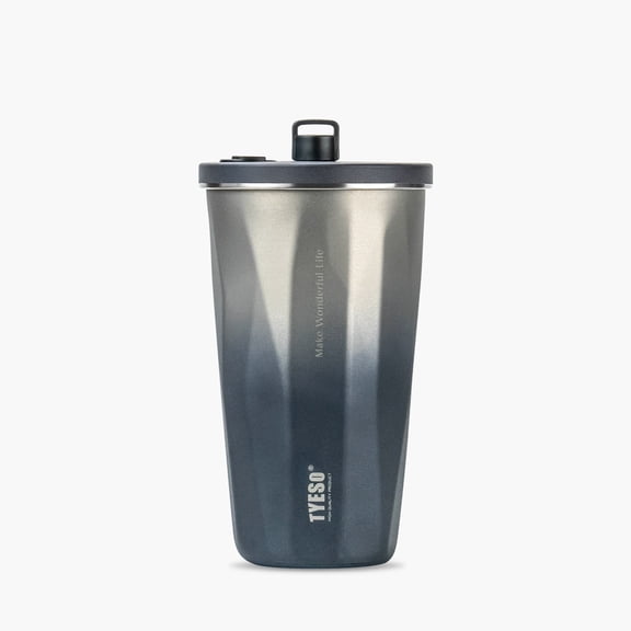 TYESO Stainless Steel Insulated Tumbler with Lid and Straw, 20 oz Stainless Steel Cups, Travel Coffee Mug for Adults, Sliver