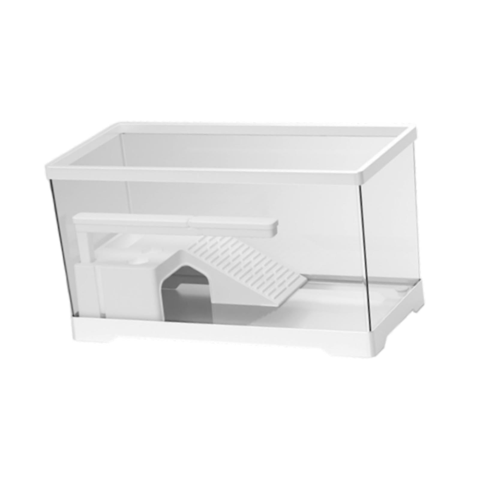 TOOYFUL Turtle Tank Aquarium Reptile Habitat Feeding Box Terrapin Resting Turtle Habitat Turtle Terrarium Indoor Decor Pets Accessory white