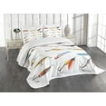 thumbnail image 3 of Ambesonne Fish Quilted Bedspread Set 3 Pcs, Hunting Hobby Leisure, King Size, Multicolor, 3 of 5