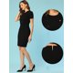 thumbnail image 2 of Vestido de tubo Allegra K para mujer Negro XL, 2 of 5