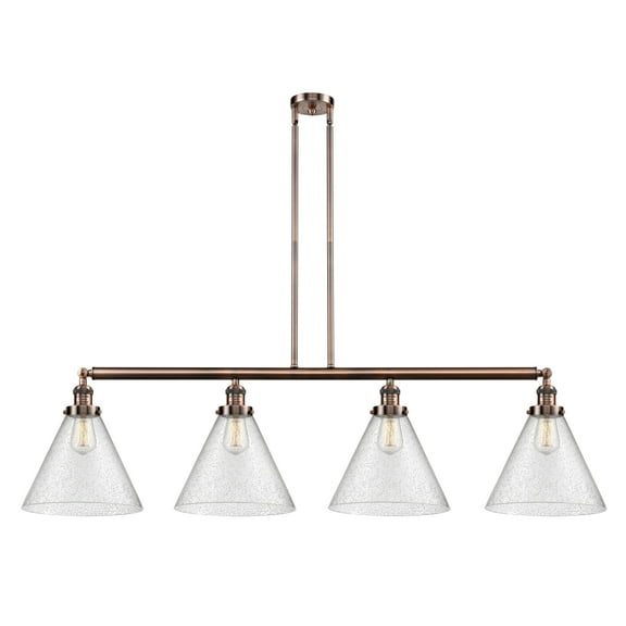 Innovations Lighting 214 X-Large Cone Cone 4 Light 56" Wide Commercial Linear Chandelier -