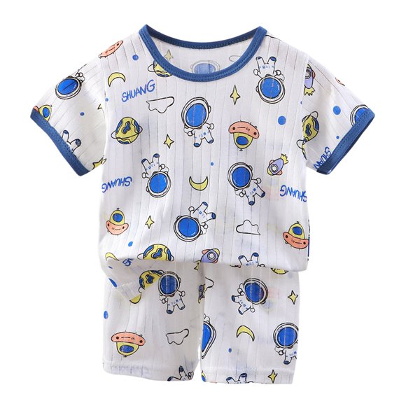 felwors Toddler Animal Pajamas Boys Girls Kids Cool Short Summer 12M-8Y Snug fit Pjs Set 2pcs,Sky Blue,3-4 Years