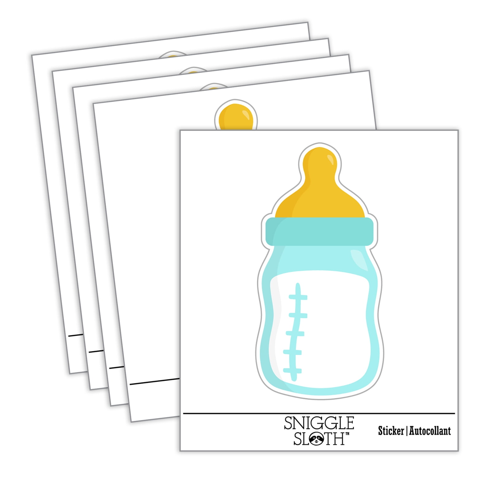 Cute Baby Bottle Car Window Bumper Water Bottle Phone Tablet Laptop Waterproof Vinyl Decal Sticker Set 5-Pack - Gloss Finish - 5.0"