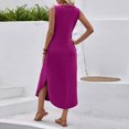thumbnail image 2 of TaTaai Women's Solid Color Summer Dress V-Neck Sleeveless Slim Fit Lightweight Casual Elegant Everyday Outfit Beach Vacation Wear Gift, 2 of 9
