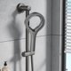 thumbnail image 1 of Cabezal de ducha de alta presión, ajuste universal, alto ahorro de agua, adaptador de 1/4'', forma redonda, presurizado para baño de hotel. gris, 1 of 8