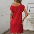 thumbnail image 6 of Timegard Summer Dresses for Women off the Shoulder Cap Sleeve Comfy Casual Knit Dresses Fashion, 6 of 6