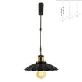 thumbnail image 1 of FSLiving Adjustable Height Track Pendnat Light J-Type Industrial Retractable Track Spotlight with Telescoping Rod Gimbaled Lamp-Post Juno Track Instant On Bouffant Cover Lamp, Black - 1 Light, 1 of 7