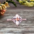 thumbnail image 1 of 6mm Princess Cut Morganite Engagement Ring On 10k Rose Gold Wedding Ring Anniversary Ring Carat Weight 1.75 Unique Look Specialized for Brides, 1 of 6