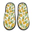 thumbnail image 2 of KLL Pineapple Slippers for Women Men House Slip on Indoor Outdoor Bedroom Furry Fleece Lined Ladies Comfy Anti-Skid Rubber Hard Sole-Medium, 2 of 8