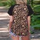 thumbnail image 5 of Blusa sexy de manga corta con cuello en V y estampado de leopardo para mujer Camisetas sin mangas de moda Pompotops  hkajfhjk470150, 5 of 8