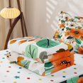 thumbnail image 5 of Erosebridal Cartoon Flower Zipper Queen Comforter Set with Fitted Sheet and 2 Pillowcases, Chic Floral Zipper Bedding Set, Polka Dots Reversible, Orange Teal Yellow, Polka Dots Reversible, 5 of 7