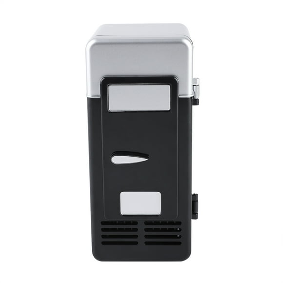 USB Refrigerator LED Mini Fridge Portable Refrigerator for Drinks Beverage Cans(Black)