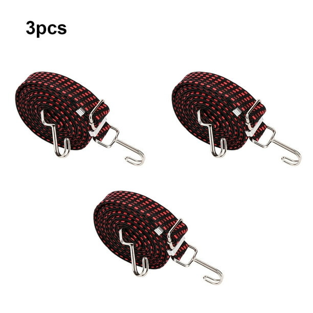 Pack of 3 Luggage Strap Hooks Stretchable Motorcycle Securing Camping