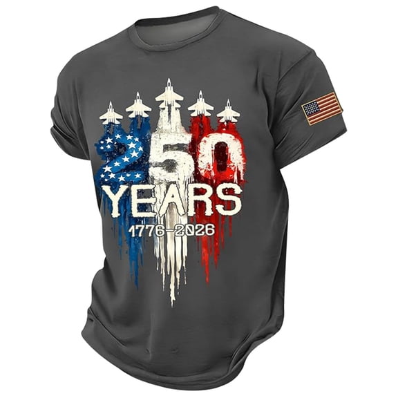 DHFJKG 250Th Anniversary USA Shirts For Boy 1776-2026 United States Of America National Flag Top Short Sleeve T Shirt Graphic Tee For Kids 2-13Y