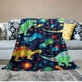 thumbnail image 2 of ARISTURING  Dinosaur Blanket for Boys, 380GSM Kids Dinosaur Throw Blanket for Boys and Girls, Fluffy Cozy Dinosaur Blanket with Vibrant Colors Cute Design, Warm Throw Blanket, 2 of 6