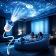 thumbnail image 4 of 2-in-1 Galaxy Projector Night Light, Mini USB LED Star Projector with 1 Interchangeable Slides, Portable 360° Rotating Starry Sky Light for Bedroom, Ceiling, Room Decor & Gifts, 4 of 6