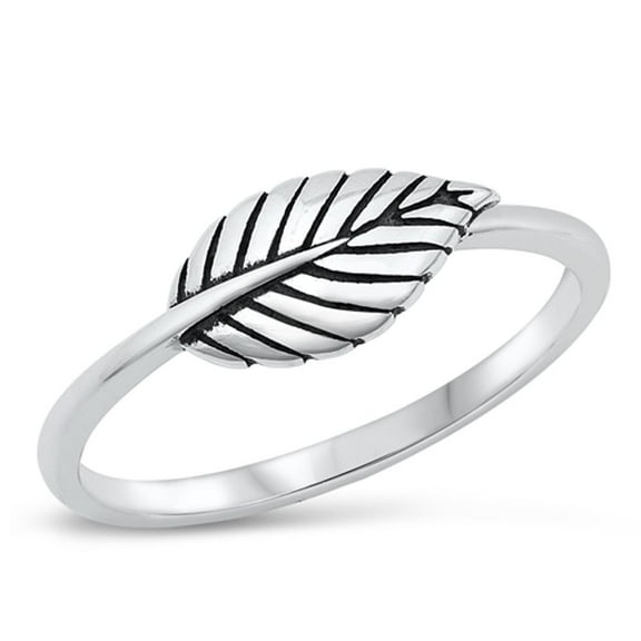 Leaf Me Alone Independence Ring .925 Sterling Silver Band Jewelry Female Male Unisex Size 7