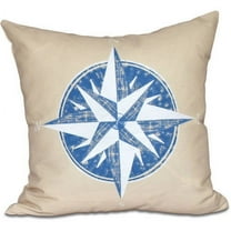 Simply Daisy 16" x 16" Compass Geometric Print Outdoor Pillow, Taupe
