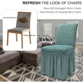thumbnail image 4 of NANAHuang High Stretch Dining Room Chair Covers with Skirt Easy Fit Removable Spandex Kitchen Parson Chair Slipcovers Washable Chair Protector for Wedding Party Banquet Hotel(Set of 6,Green), 4 of 6
