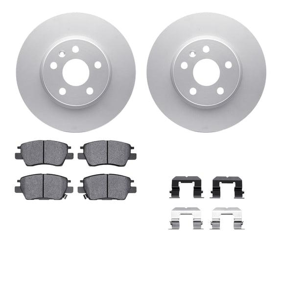Dynamic Friction Company Front Geospec Brake Rotors with 5000 Advanced Brake Pads includes Hardware 4512-47090