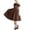 Coffee, variant on WRKEKC Girls Dress Puff Sleeve Sweetheart Neck Retro Tiered Fit and Flare Dress for Girls 8-13 Years