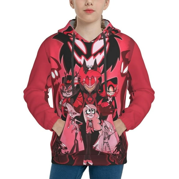 Helluva Boss Kids' Hoodie 3d Print Sweatshirt Soft Pullover Hooded With Big Pockets Fans Gifts For Boys Or Girls Small