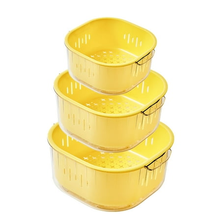 

Zeceouar Clearance Items Fruit Vegetable Washing Basket 6PCS Set - Kitchen Colanders Bowl Set In Double-Layer Strainer Basket 2-In-1 Set Vegetable And Fruit Multi-Functional