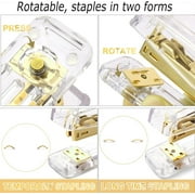 Desk Organizers and Accessories, 7 Pcs Set with 360-Degree Rotating Pen Holder, Stapler, Tape Holder, Staple Remover, Binder/Paper Clips Kit, Scissor and 1 Box of Staples