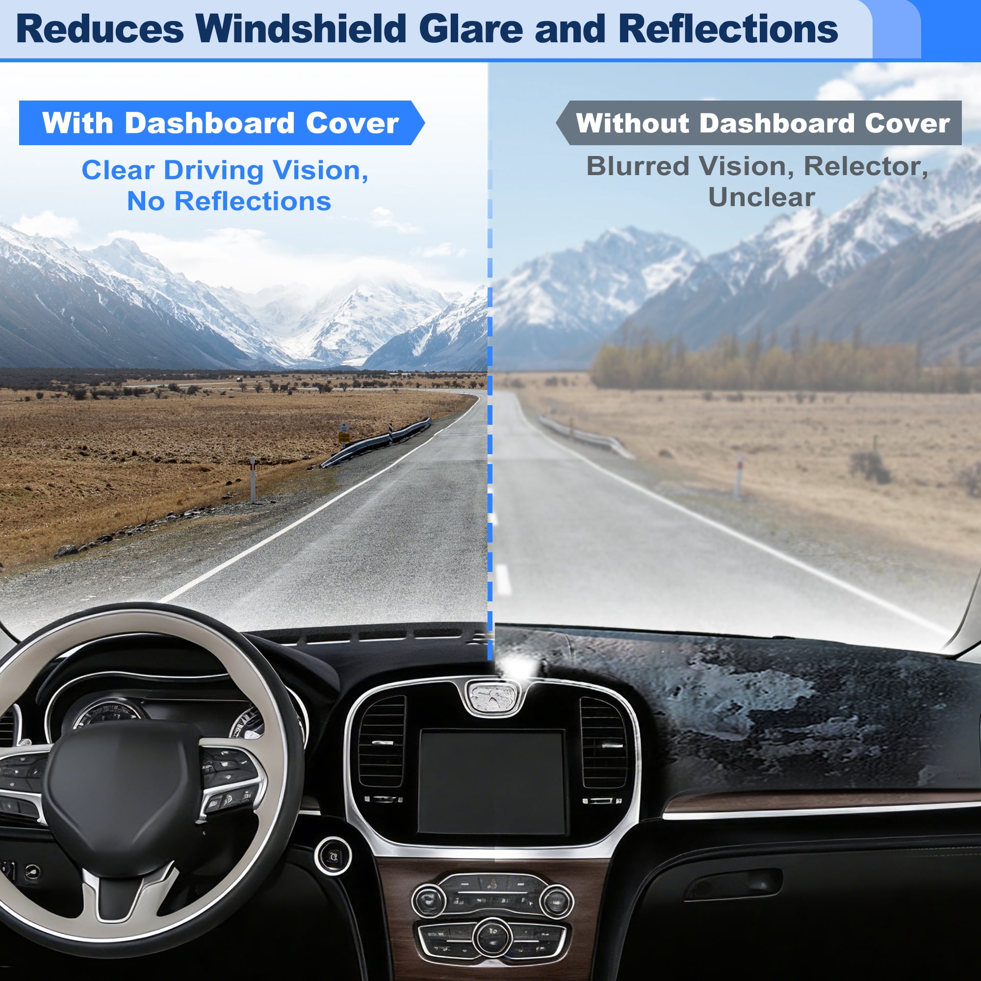 Unique Bargains Dashboard Mat Protector for Chrysler 300 300C Sedan 2011-2023