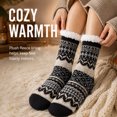 thumbnail image 2 of FEOYA Women Fuzzy Slipper Socks Winter Warm Socks With Grippers Cozy Non - Slip Cabin Sock Sherpa Lined for New Year Christmas Gift Outdoor Activities, 2 of 6