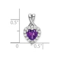 thumbnail image 5 of Auriga Fine Jewelry 14K White Gold Amethyst and Diamond Halo Heart Pendant for Women (L- 0.64 inch, W- 0.36 inch), 5 of 6