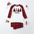 thumbnail image 2 of Odeerbi Christmas Pajamas for Family Plaid Holiday Long Sleeve Family Christmas Pajamas Matching Sets Kids Fashion Plaid Print Blouse Tops Pants Sleepwear Xmas Family Matching PJs Set Red, 2 of 7