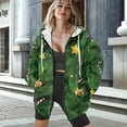 thumbnail image 3 of COEQINE Women's Oversized Hoodie Fashion Sweatshirts Fir Leaves Print Full Zipper Long Sleeve Jacket Christmas Candy and Stars Pattern Y2K Casual Wear Fall Tops with Pockets, XS, 3 of 7