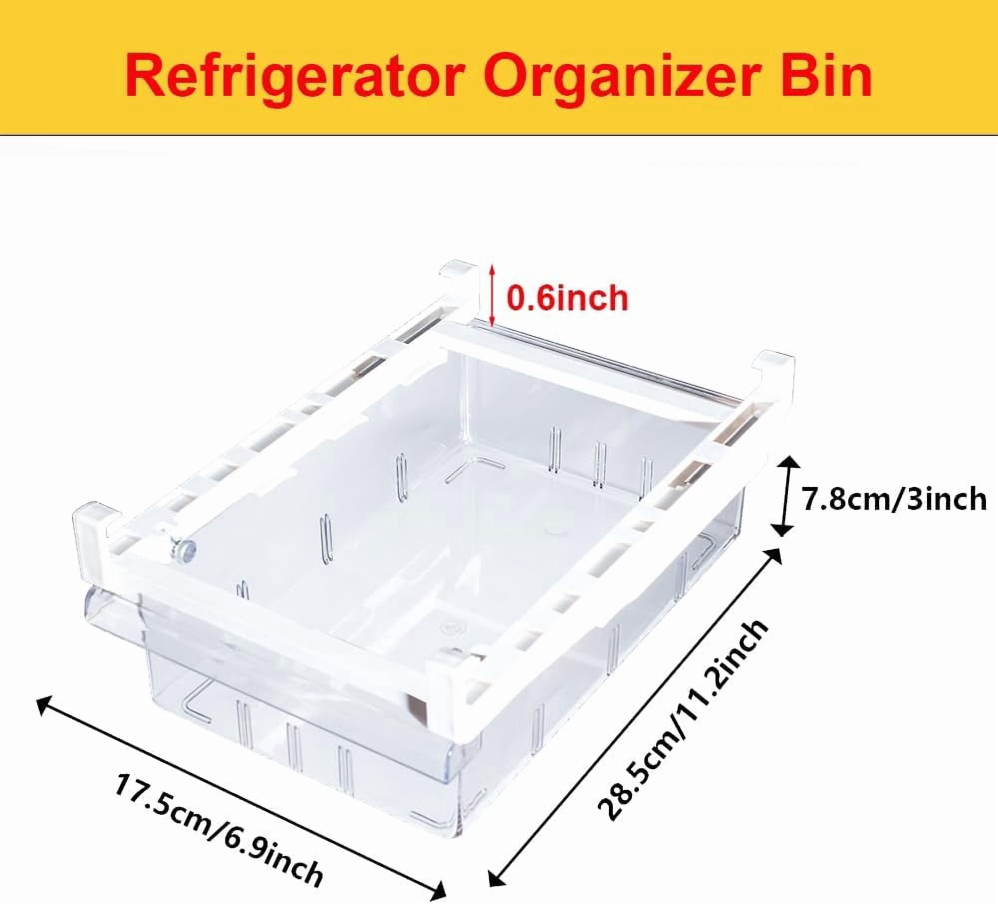 Refrigerator Organizer Bins with Handle -  2PCS Pull-out Fridge Drawer Organizer Refrigerator Storage Box Refrigerator Egg Drawer