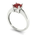 thumbnail image 2 of 1.0ct Cushion Cut Red Natural Garnet 18k White Gold Engraving Statement Bridal Wedding Solitaire Designer Ring Size 6, 2 of 5