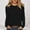 Black, variant on Womens Navy Waffle Knit Long Sleeve Top - Crew Neck Stretchy Relaxed Fit with Chest Pocket, Casual Daily/Layering Wear (S-XXL),Size S