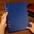 thumbnail image 1 of Leather Briefcase With Logo/Text/Notepad For Business Resume Interview Black Red Blue, 1 of 4