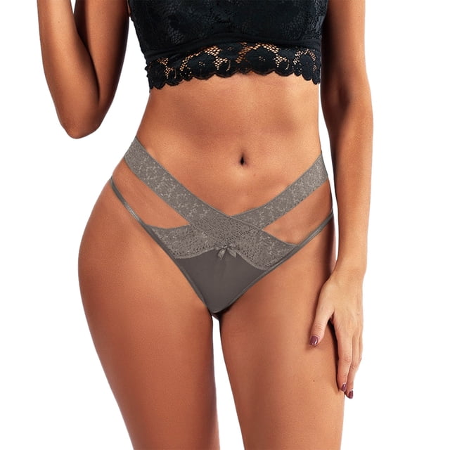 Gibobby Calzoncillos Talle Bajo Dama Tangas sexis para mujer, bragas de encaje de malla, ropa interior de satén para mujer, calzoncillos de cuerda, lencería de moda para mujer(Café, XL)